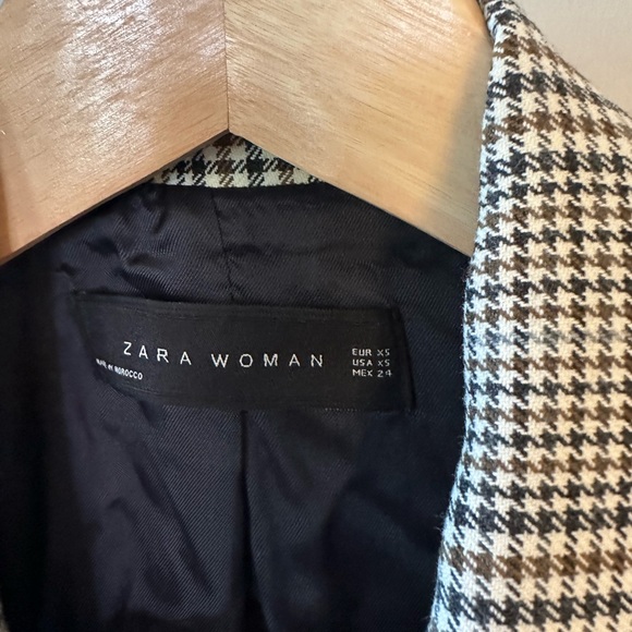 Zara tan double breasted blazer for women - Picture 2 of 9